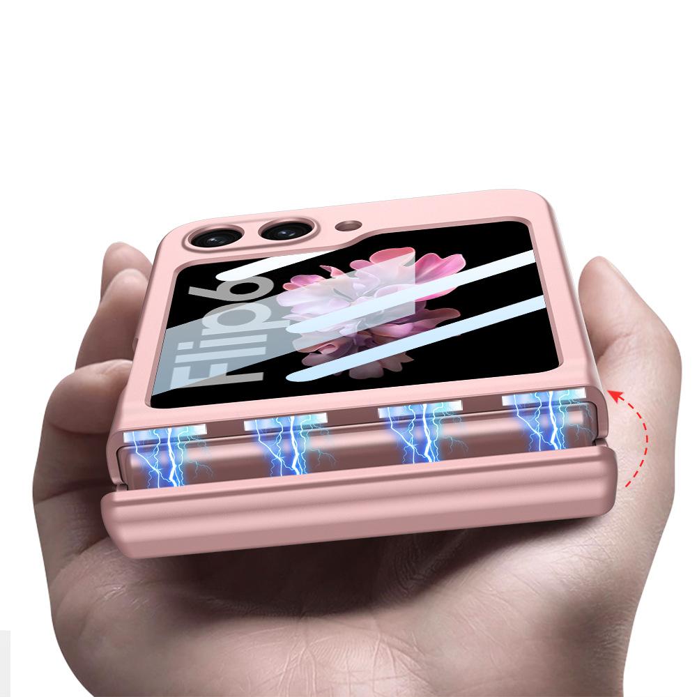 Samsung ZFlip6 Mobile Phone Case Magnetic Hinge All Inclusive Zflip7 Shell Film Integrated Protective Case