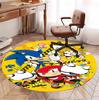 Sonic Pattern Round Rug, Indoor/Outdoor Mat, for Picnic, Gameroom, Bedroom, Office, Living Room, Home Decor Carpet, Birthday Gift