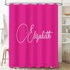 Customizable Monogram Name Shower Curtain Set Bright Bold Colors With Elegant Script Font For Bathroom Decor 180 Gsm Microfiber