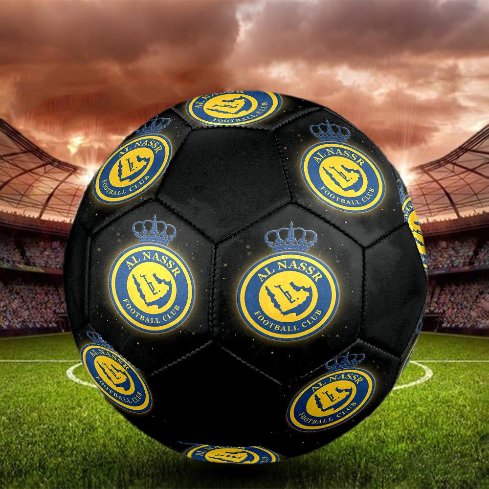 Pallone da Calcio Indoor Al Nassr FC Colorato Per Tutte le Età Taglia 5 Cucito a Macchina PVC Pronto per la Competizione Resistente Alta Rimbalzabilità