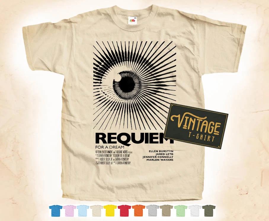 

Black Print REQUIEM FOR A DREAM v4 T-SHIRT Tee Vintage Poster 12 Colors S-5XL 2XL