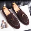 New Newly Men's Suede Tassel Driving Shoes Comfortable Wedding Dress Black Brown Slip On Loafers Oxford Sapatos Tenis Masculino