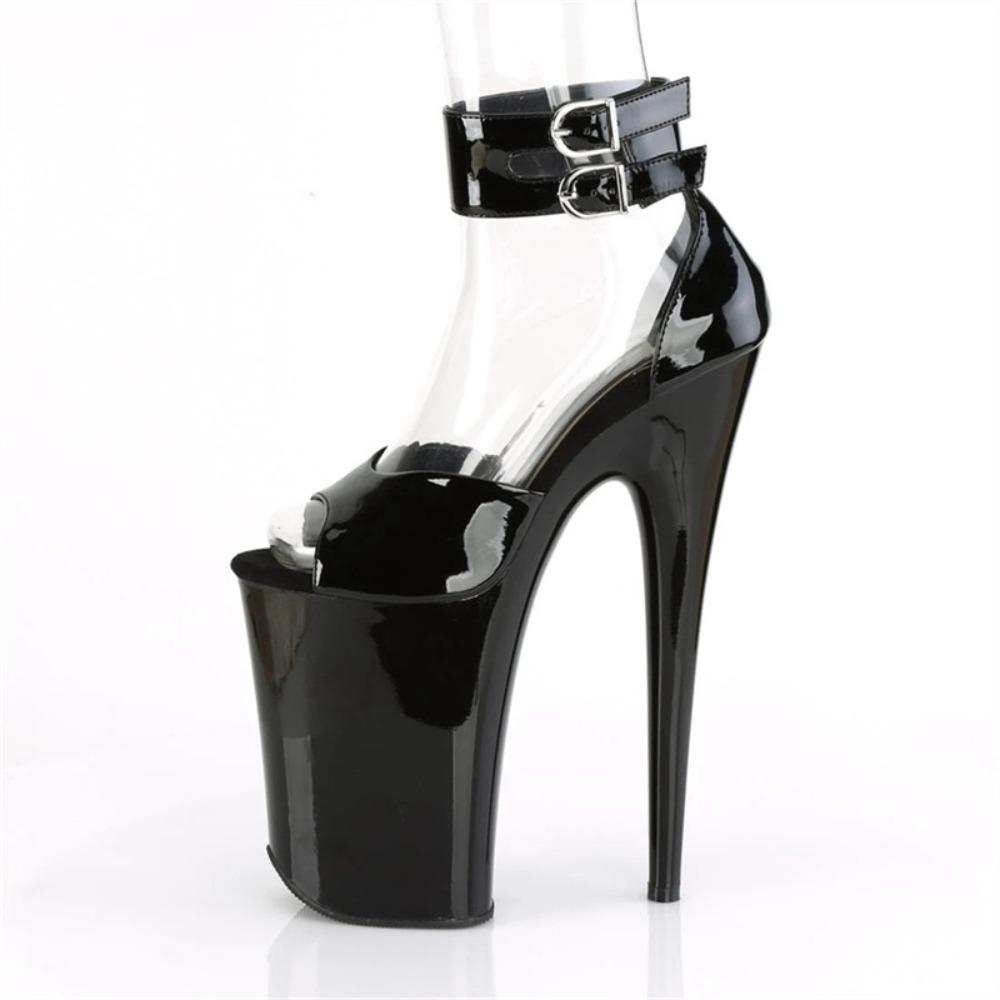 Black Ultra-high-heeled Sandals Women's Summer Non-tired Feet Fashion Trend High Heels Stiletto Fairy Style