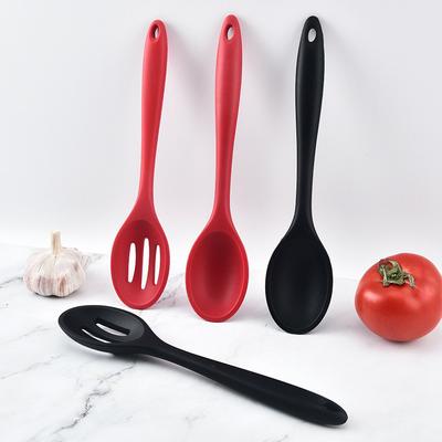 2Pcs Silicone Scoop Long Handle Soup Scoop Salad Mixing Spoon Heatresistant Cooking Spoon Nonstick Tablespoon Cooking Utensils