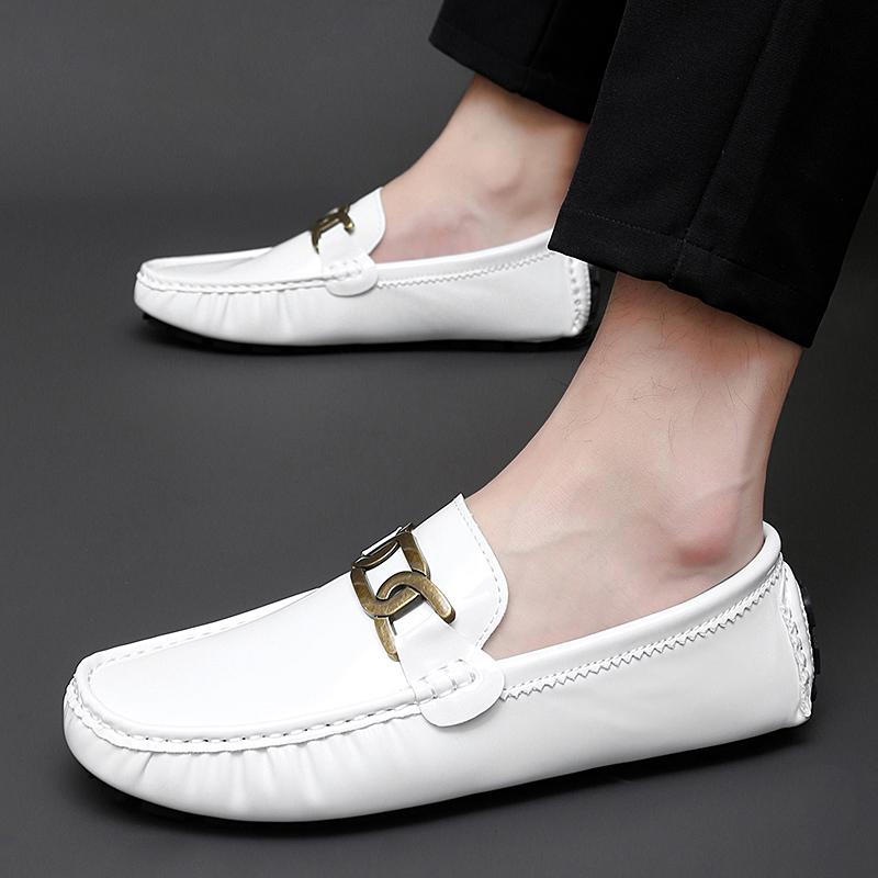 Women Comfort Flats Men’s Moccasins Loafer Driving Shoes Casual Slip on Unisex Plus Size White Black Green Blue Leather Shoes