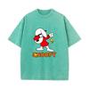 SX-89 MINISO 2026 Summer Vintage Wash  Printed Pure Cotton Shoulder Style Men's and Women's Round Neck Short Sleeved Couple T-shirt