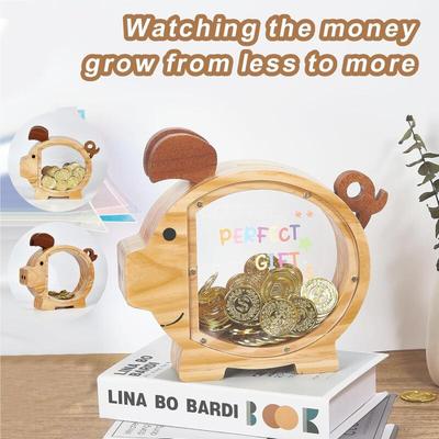 1PC Large Piggy Bank with Cute Piggy Face and Expressive Eyes - Sturdy Savings Box with Open Slot and Coin Storage
