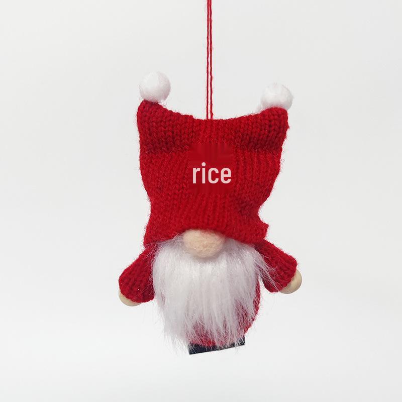 Crochet Faceless Doll Ornament with Double Pom Pom Hat - Cute Christmas Decoration Figurine