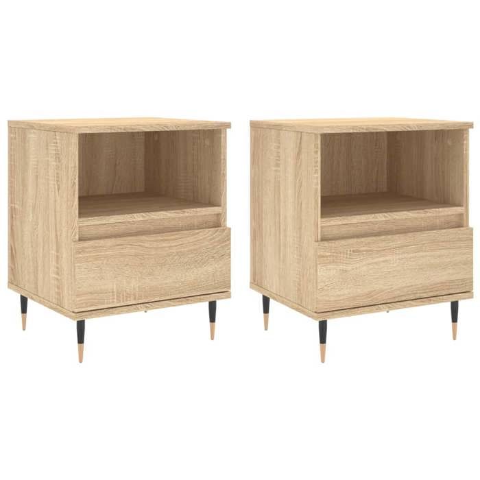 Tables de chevet - Maison Exclusive - Chêne sonoma - 2 pièces - 1 tiroir