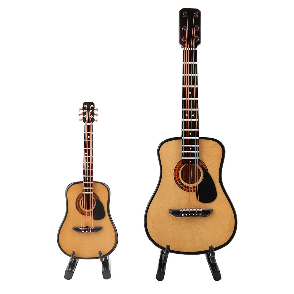 Miniature Wooden Guitar Model Display - Decorative Craft Home Ornaments Mini Guitar Model for Music Lovers And Collectors