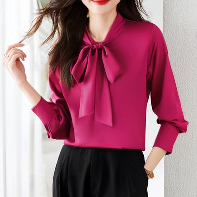Sonbahar Fiyonklu Şifon Beyaz Gömlek Kadın Yeni Moda Gömlek Profesyonel Lüks Üst