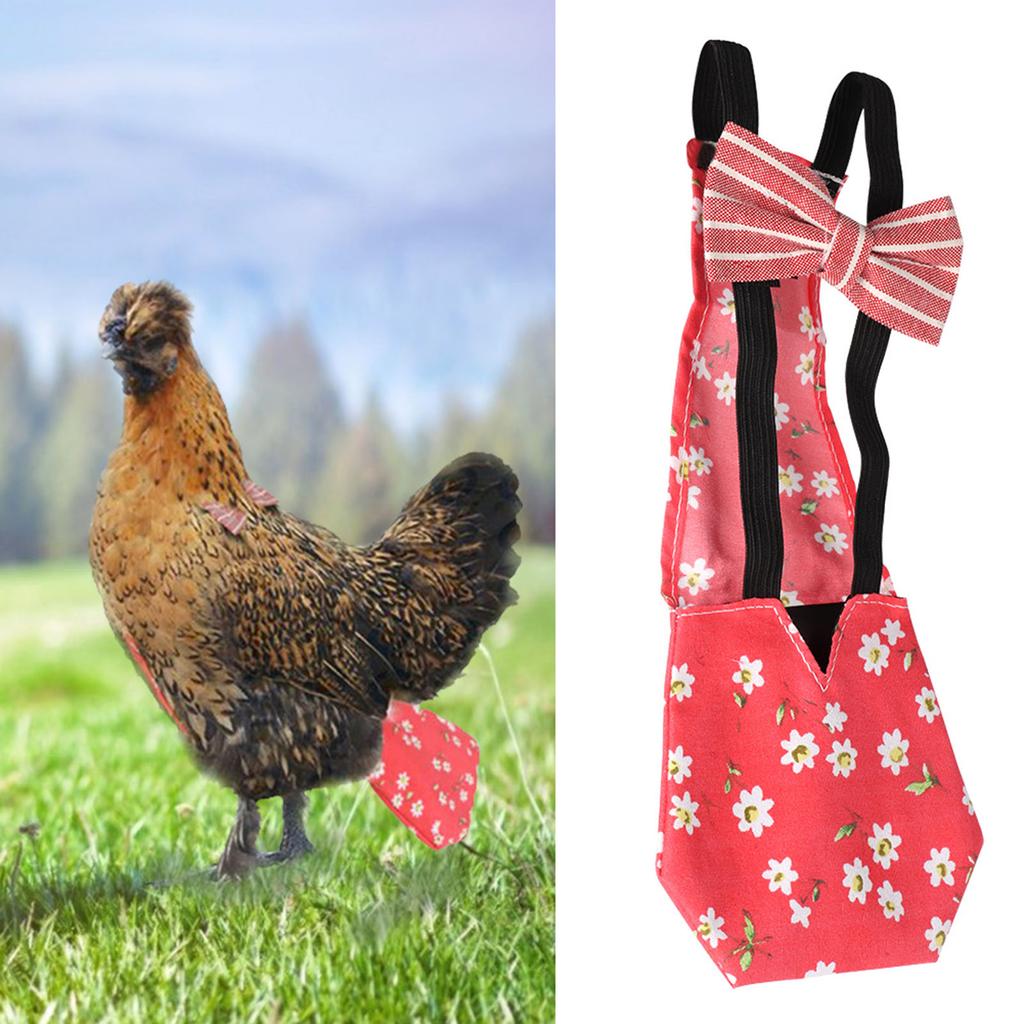 Pet Poultry Diapers Washable Portable Nappy For Goose Duck Chicken Pigeon (Red S)