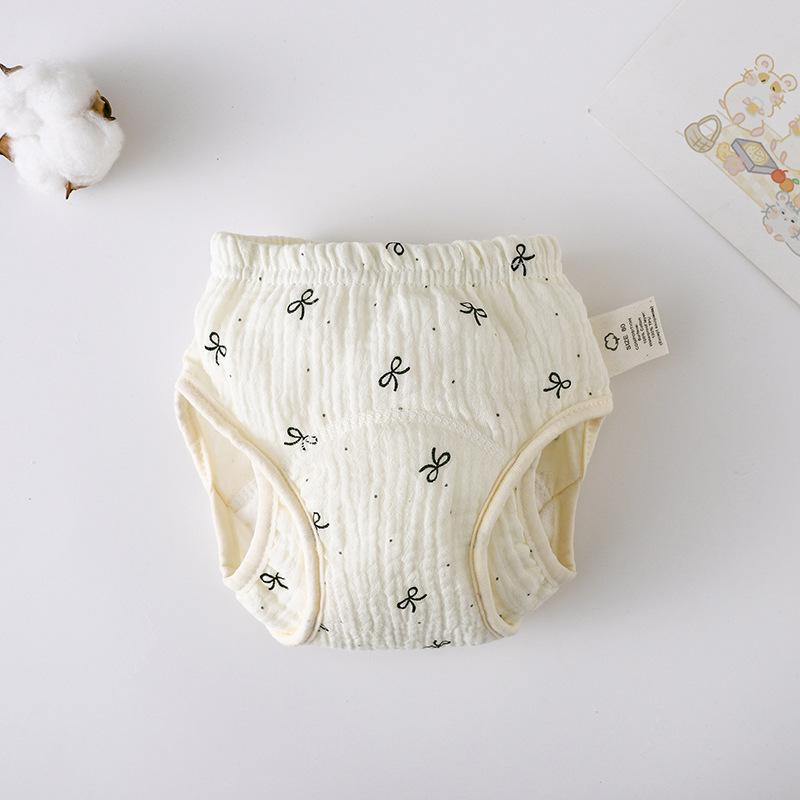 Korean Style Winged Baby Gauze Pull-up Pants: Pure Cotton Diaper Cover & Training Pants