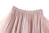 Tulle Pleated Long Fluffy Flare Midi Solid Elastic Waistband [JINJUDUO] Skirt, Skirt, Women's, Spring, Summer, Autumn, Skirt, A-line Skirt, Length,