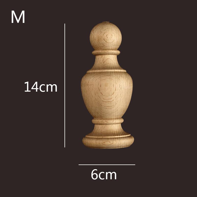 Escultura em madeira Arca Perna Circular Pé de madeira Móveis Bola cilíndrica Aplique Kawaii Decoração de quarto Decoração de escada de leão de madeira