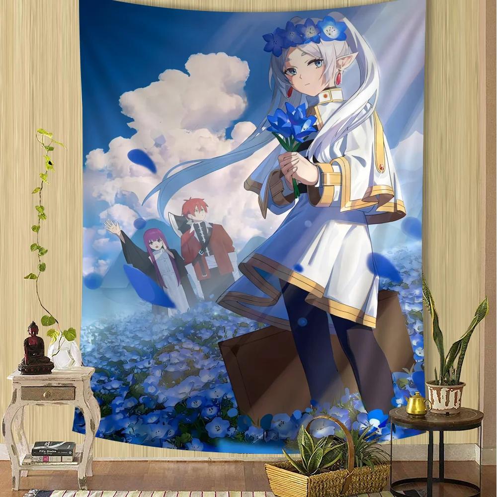 Anime Frieren Wandteppich Kunstdruck Japanischer Wandbehang Anime Wandbehang Heimdekoration