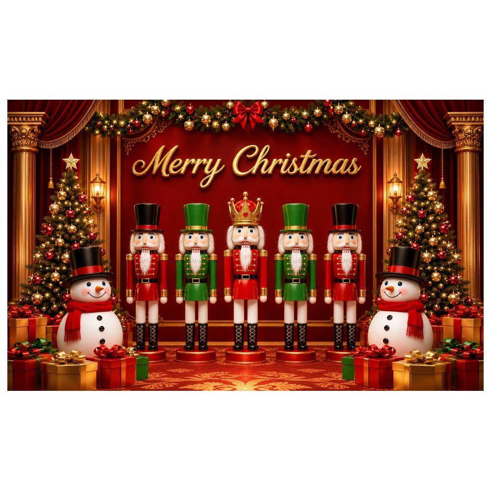 Holiday Background Sparkling Ornaments Christmas Party Banner Christmas Display Gift Box Decor Christmas Celebration Banner