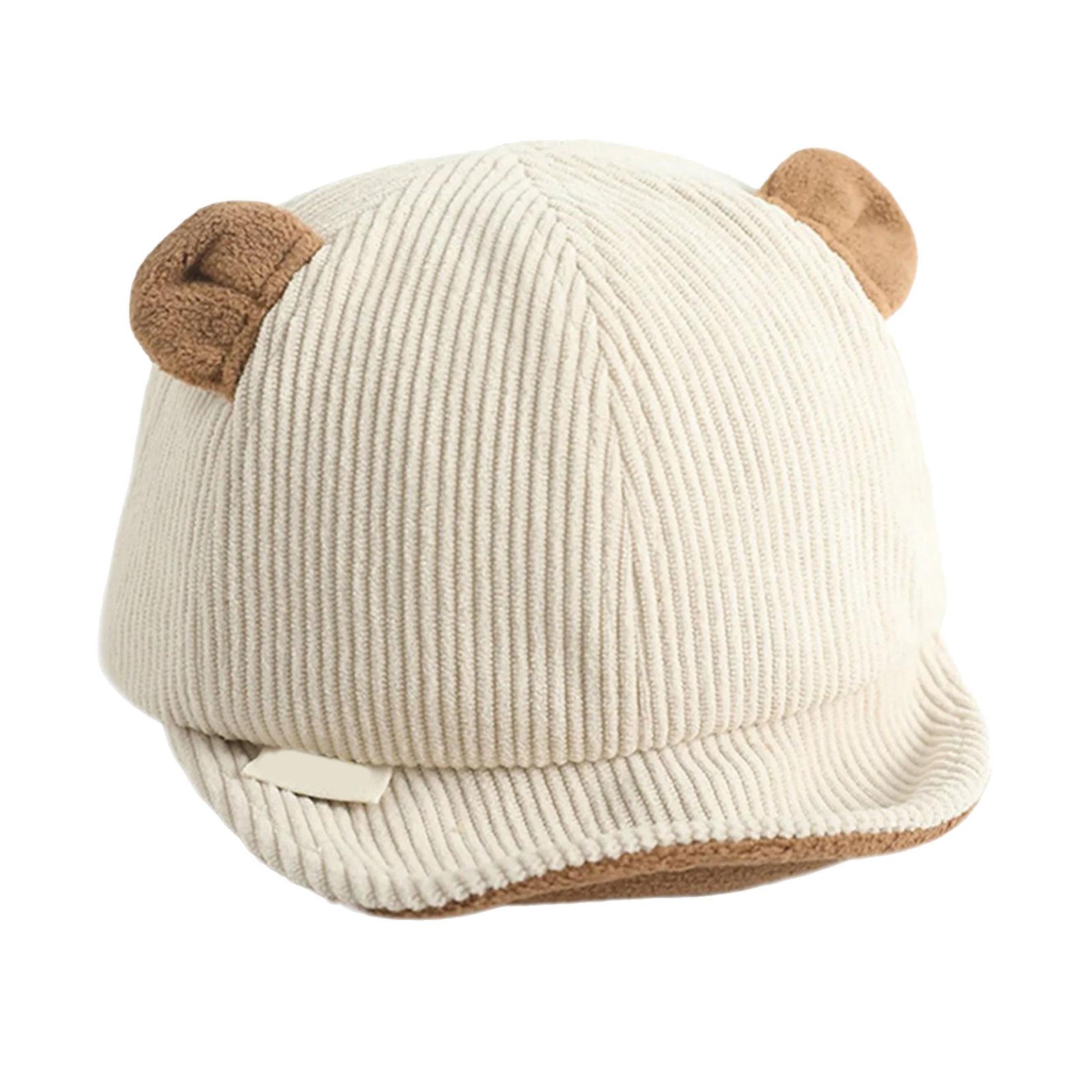 

Soft and Comfortable Baby Bear Hat Elastic Design Fits Various Head Sizes for Boys and Girls бежевий