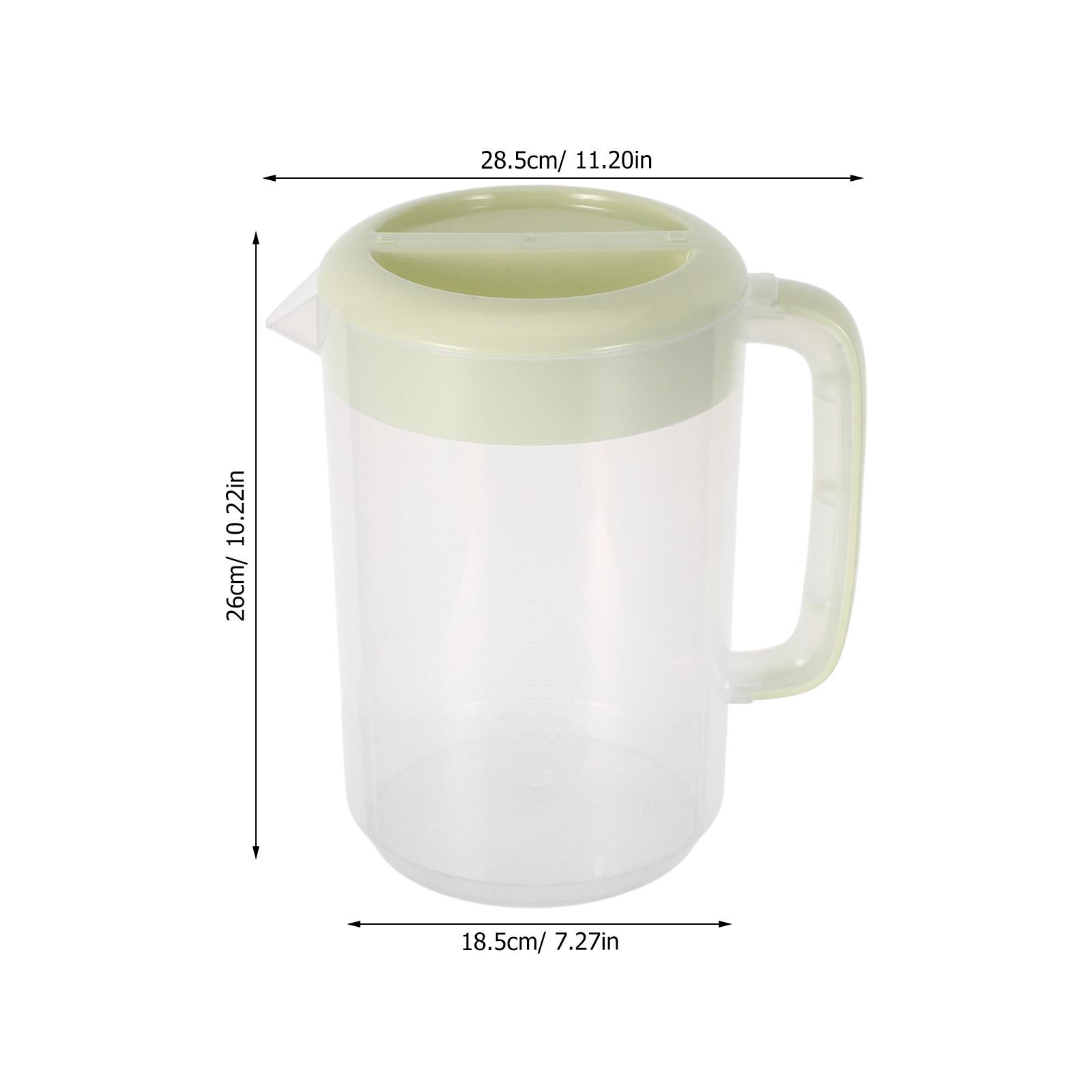 

5L Large Capacity Plastic Water Pitcher Clear Fridge Jug With Measurement Scale Heavy Duty Beverage Dispenser For Juice Iced Tea светло-зеленый