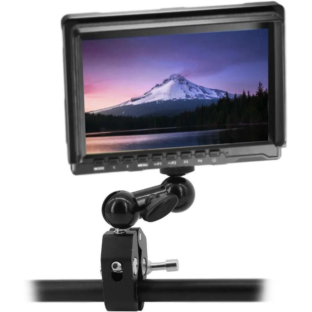 ERIKOLE Metal Super Clamp with 360° Double Ball Head Magic Arm Clamp with 1/4" 3/8" Hole for DSLR Camera Monitor LED Light Mic