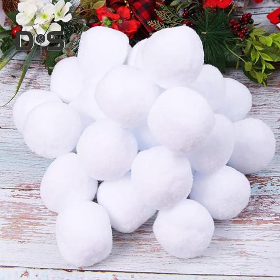 50 Pack Christmas Fake Snowball 3 Inch Artificial Snowball Toy for Christmas Winter Outdoor Snow Fight And Family Throwing Game