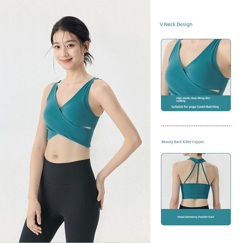 Foreign Trade Integrated Sports Vest Women Outer Wear Versatile Sexy Beauty Back Sling Vest Pilates Breathable Yoga Clothes