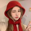 Thicken Warm Korean Ins Hood Scarf Windproof Ear Protection Hat Balaclava Hat  Autumn and Winter