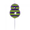 Number 8 Dot And Stripe Candle