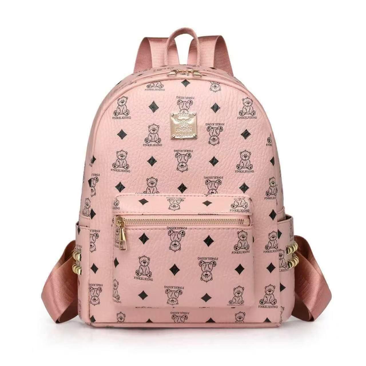 

Ретро женский рюкзак с принтом медведя - Модный школьный рюкзак для студентов розовый
