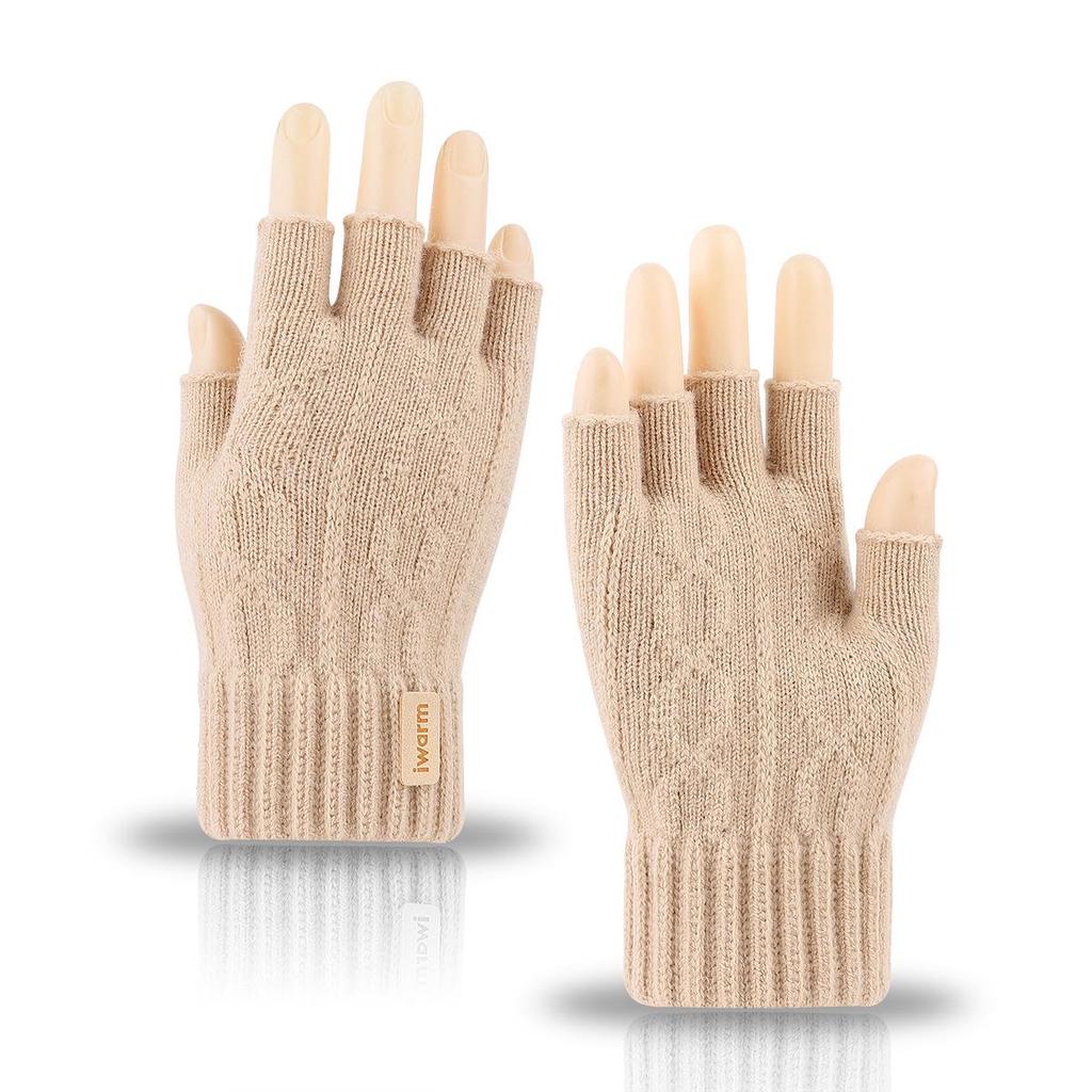 IWarm Gants Tactiles en Laine d'Alpaga: Tricot Unisexe Temps Froid pour Automne et Hiver