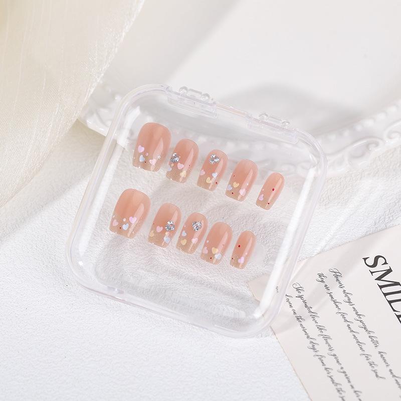 Handmade Student Style Wearable Nail Tips - Fresh, Cute, Detachable, Short Oval Design for 2026