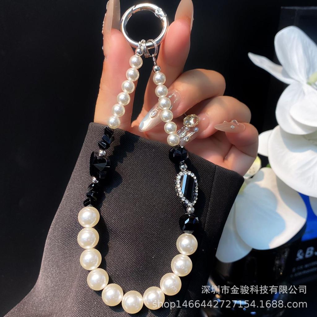 Heavy Craft Inlaid Zirconia Phone Chain Beaded High-end Crystal Bead Hand Chain New Keychain Pendant Wholesale