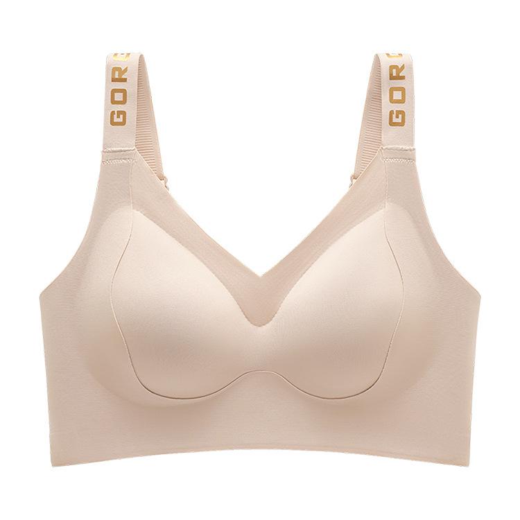 Letter Shoulder Strap Non-marking Smooth Sports Fixed Cup Adjustment Bra Shaping Bearing Capacity