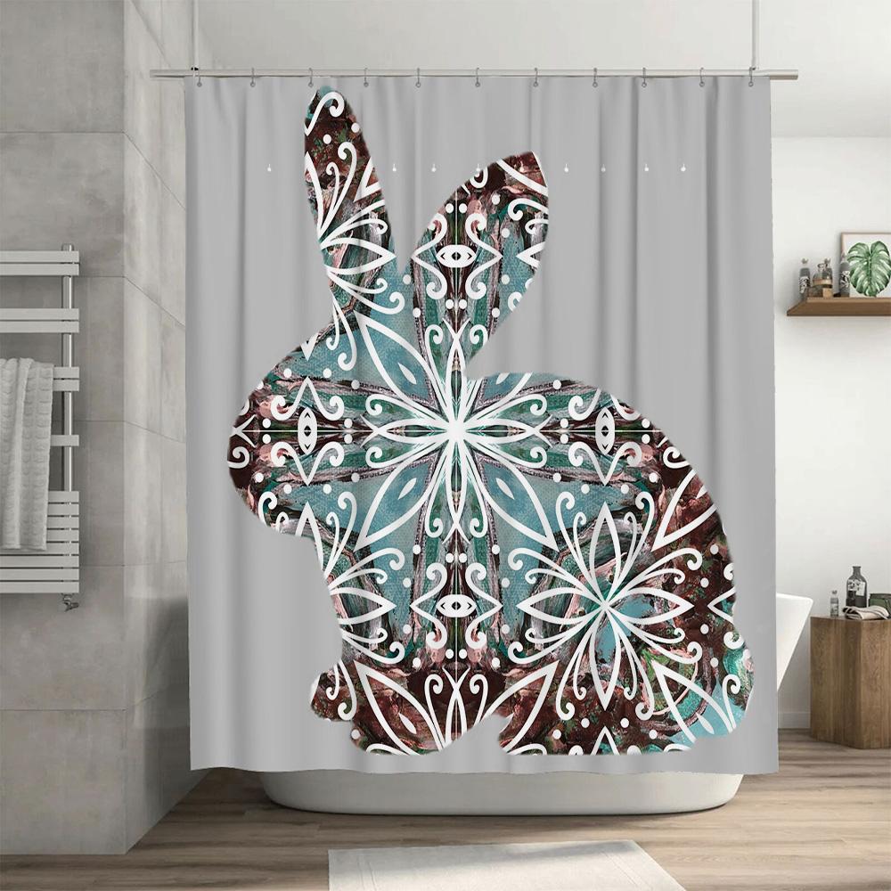 Vibrant Shower Curtain Abstract Watercolor Design with Red, Blue, and Orange Colors for Bathroom Decor in Home Garden