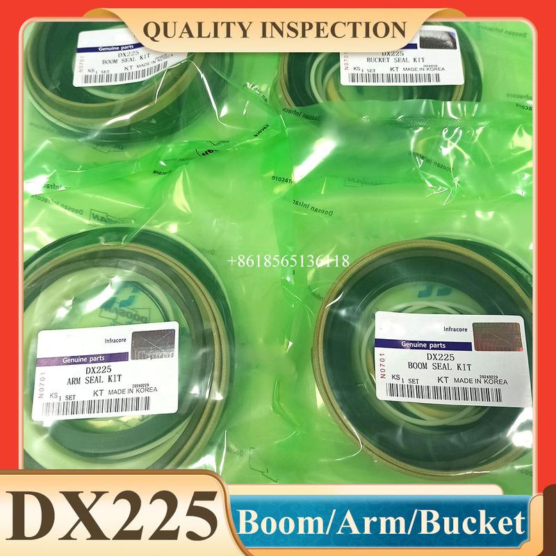 DX225 Boom Arm Bucket Seal Kit for Excavator Hydraulic Cylinder Oil Seal Repair Kit Boom Seal