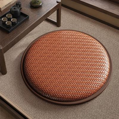 Non-slip Round Floor Cushion Woven Texture Meditation Mat Durable Floor Chair Cushion  Tea Room