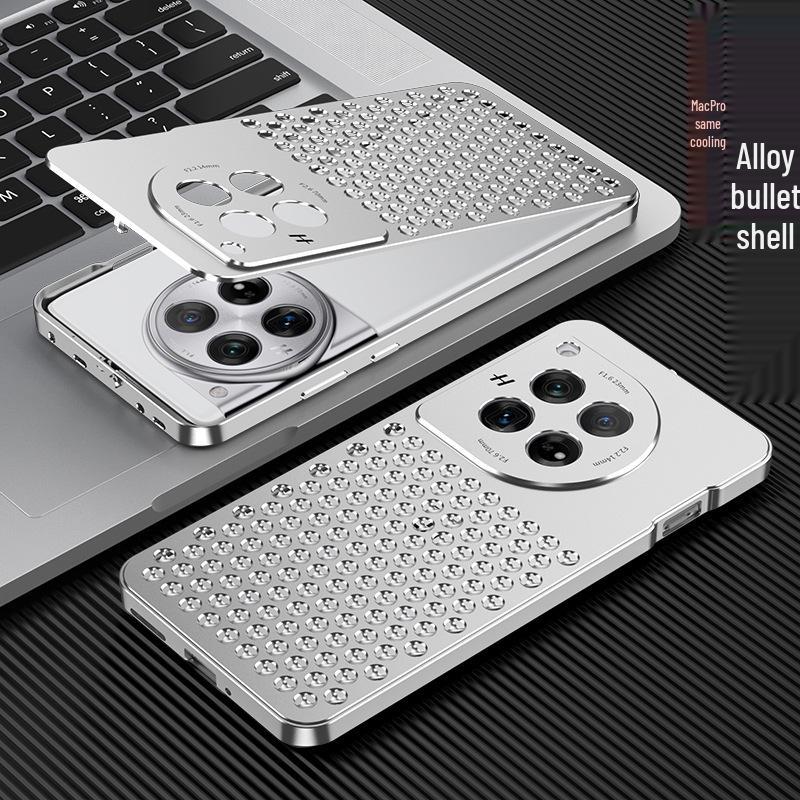OnePlus 12 Honeycomb Metal Phone Case with Heat Dissipation and Spring Buckle