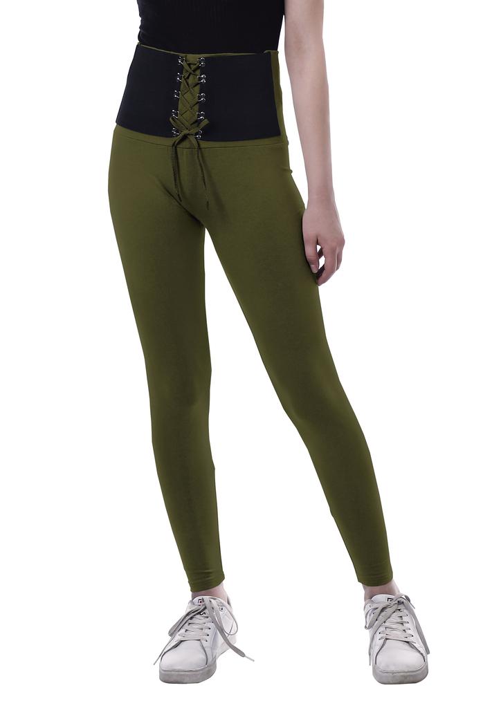 Moomaya Womens High Waisted Yoga Pants Corset Style Trendy Leggings