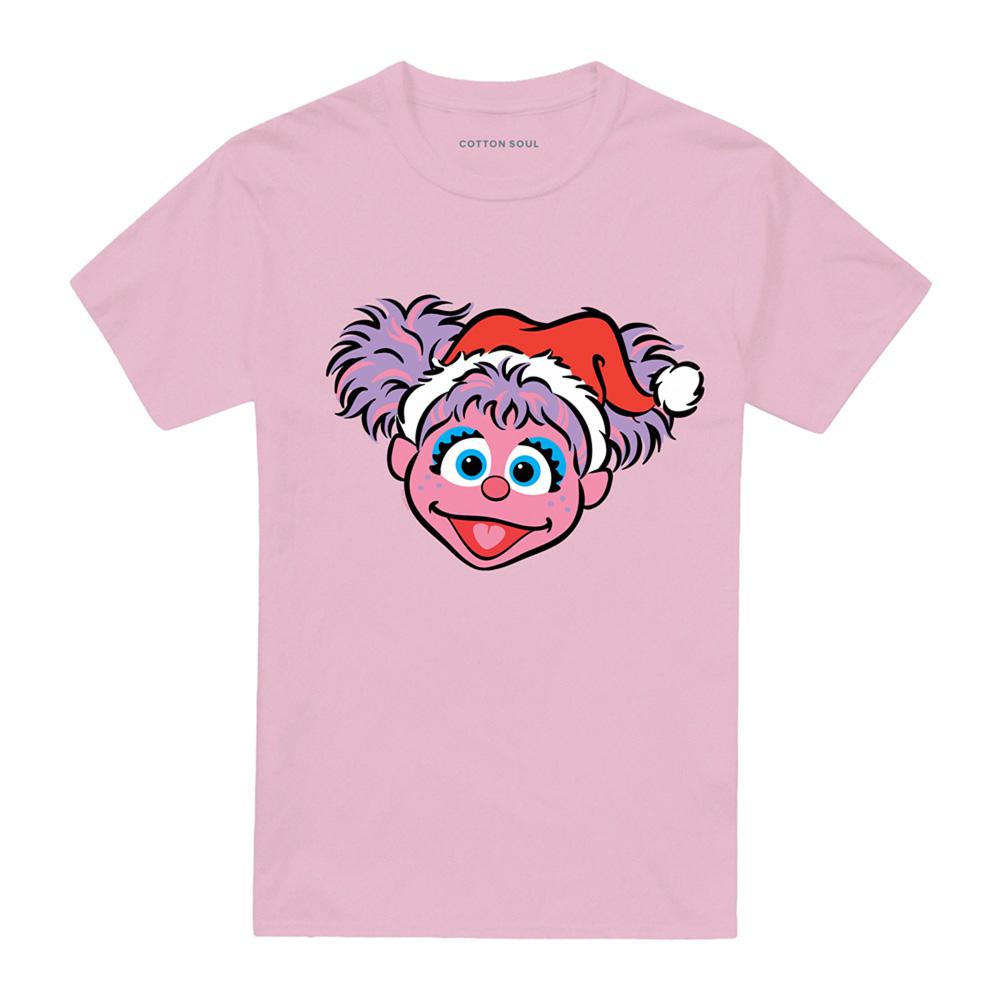 Sesame Street Unisex Adult Abby Cadabby Santa Hat Christmas T-Shirt