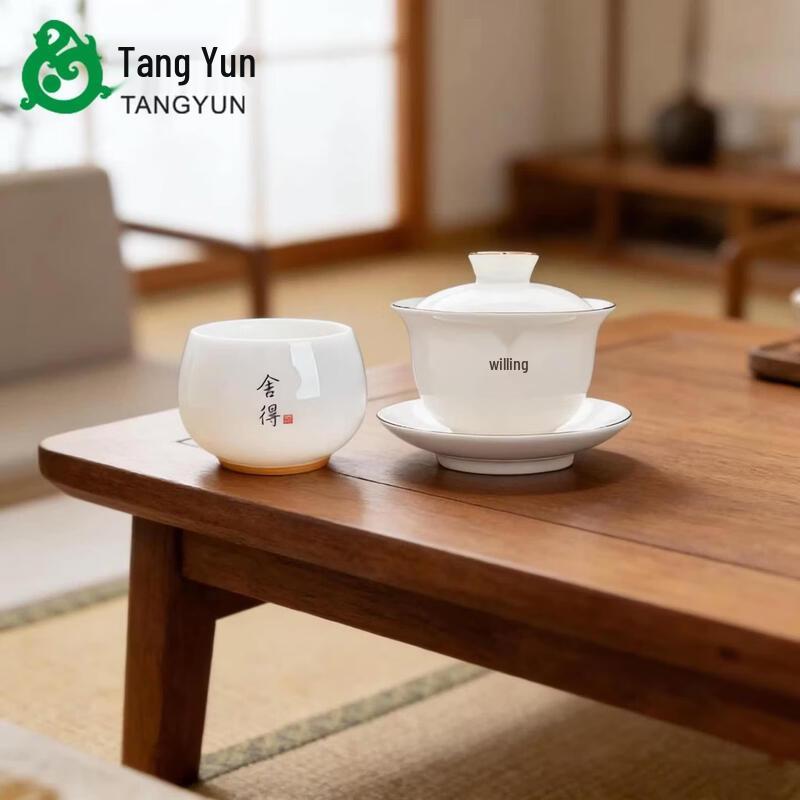 Dehua Sheep Fat Jade White Porcelain Gaiwan Teacup