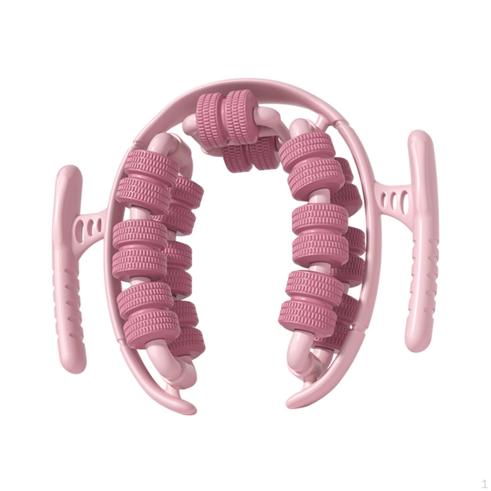 

Массажный ролик 28 колес для расслабления мышц, глубокий инструмент для тканей, противоскользящий, ручной для розовый