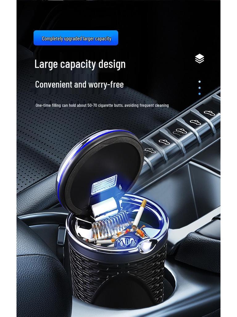 Compatible Mercedes-Benz Ashtray for E300L, C260L, A-Class, GLC300L, GLB220 with LED Metal Liner.