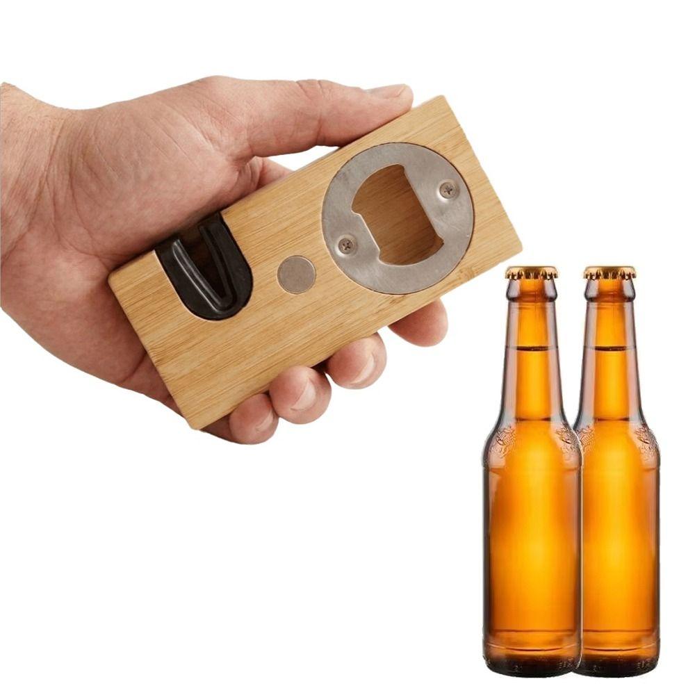 Magnetic Feature Beer Bottle Opener Rectangle 2 In 1 Bottle Tapper Jar Remover Party Gadgets