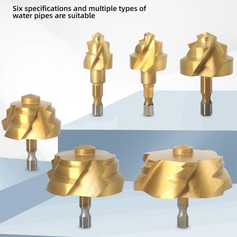 Pack Of 6 Hex Shank Plastic Lifting Stepped Drill Bit Reamer Drill Thermal Fusions Applications Precise Design Extended Use