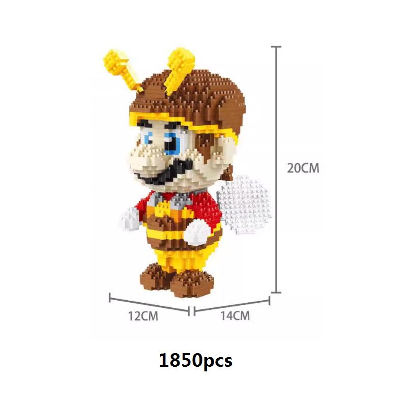 Scene Raccoon Mario Building Blocks Ornament - Educational DIY Interlocking Toy Gift.