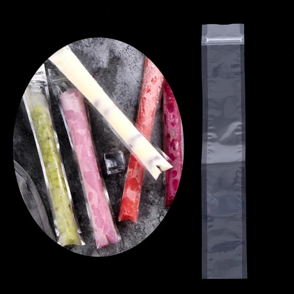 50pcs With Silicone Funnel Ice Lolly Bag Thickened Ice Pop Mold Bags Homemade Ice Cream Bags  Juice
