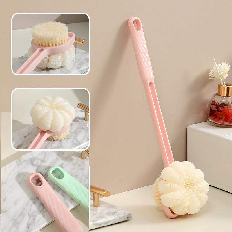 

Double Sided Bath Brush Mud Scrubbing Brush Back Scrubbing Brush Back Scrubbing Brush Long Handled Brush Soft Bristled Brush рожевий