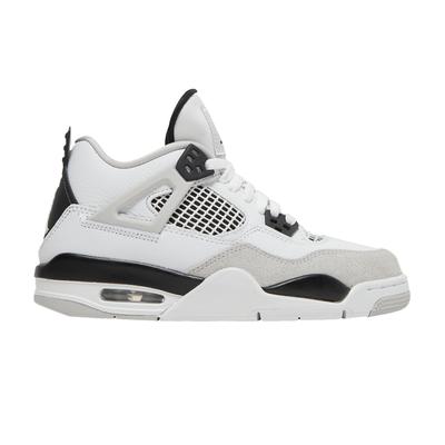 Kids' Sneakers Jordan 4 Retro Military Black (GS) White/Black-Neutral Grey