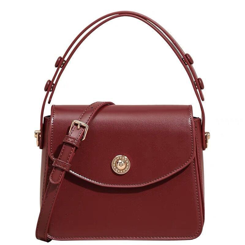 Retro Red Small Square Bag New Handbag Casual Versatile Niche High-end Bag Single Shoulder Messenger Women's Bag