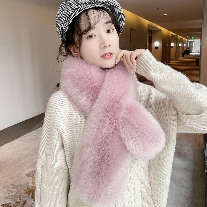 Neuer Kunstpelzkragen, luxuriöser, flauschiger Herbst-Winter-Schal, warmer Schal, Wickeltuch, grau-schwarzer Pelzbesatz, Streifen, Jacke, Pelzdekor, hohe Qualität